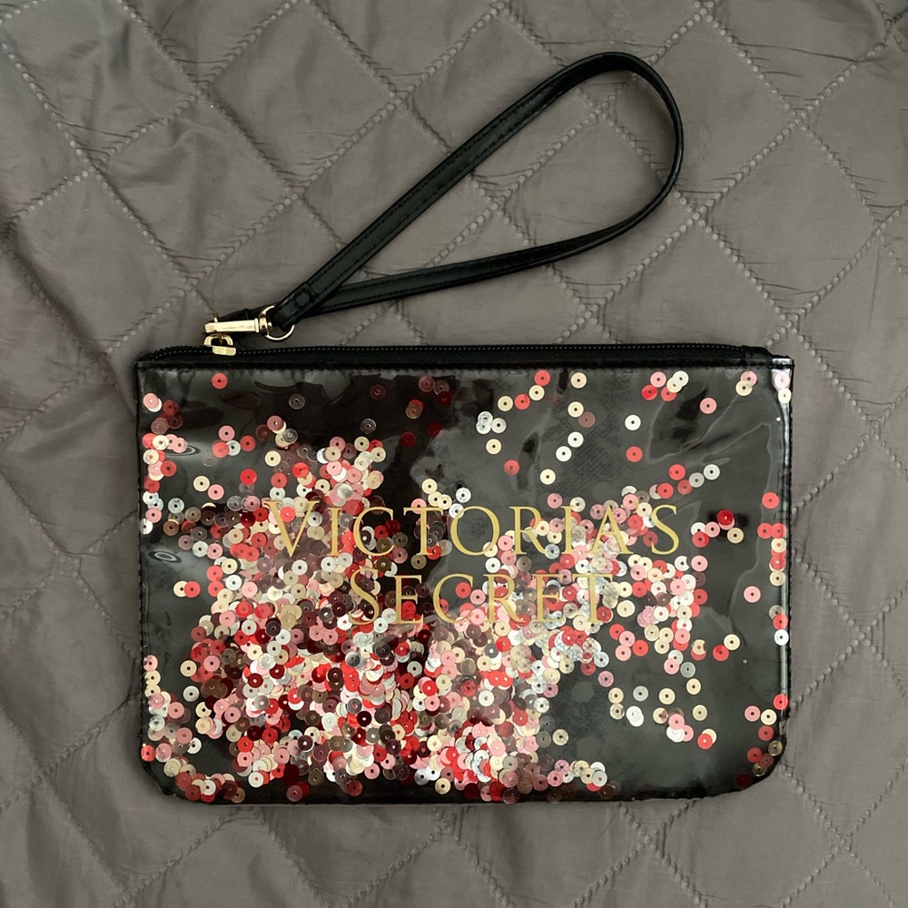 Victoria’s Secret NEVER USED black cutch w/sequins